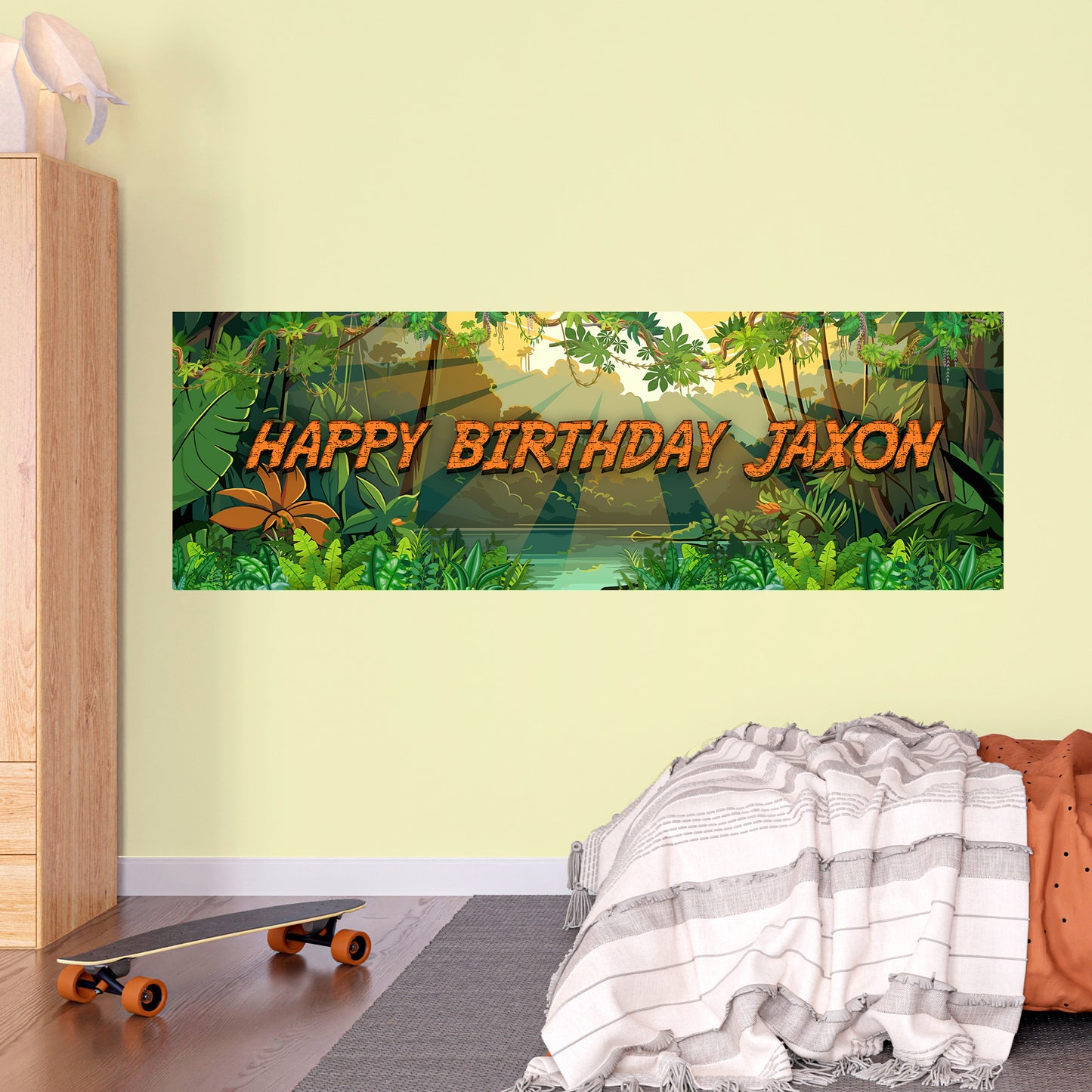 Jungle Birthday – Safari Adventure Personalised Banner Wall Sticker