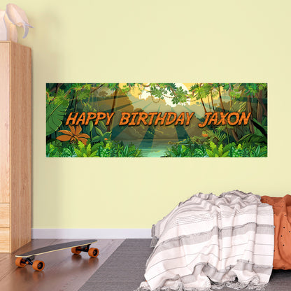 Jungle Birthday – Safari Adventure Personalised Banner Wall Sticker