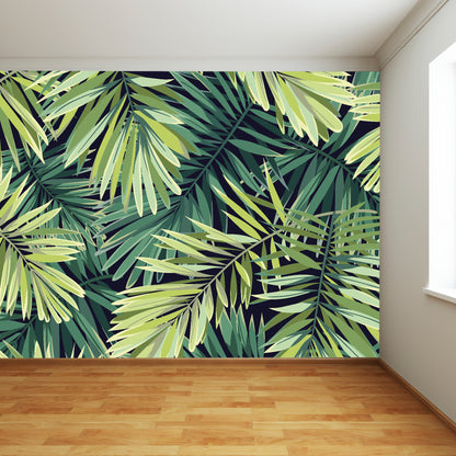 Jungle Leaves Full Wall Mural