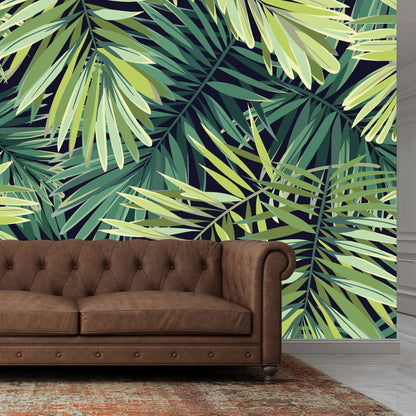 Jungle Leaves Full Wall Mural