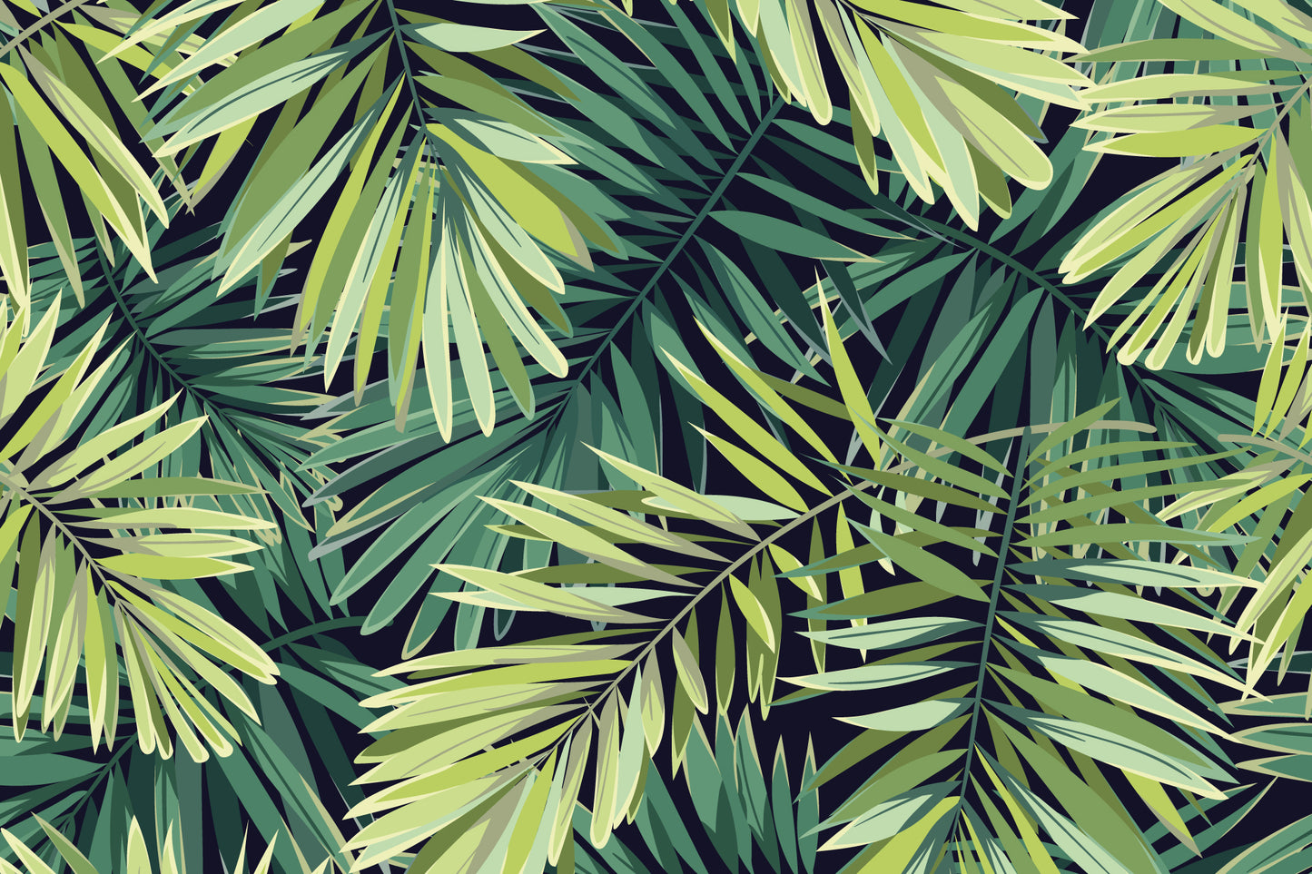 Jungle Leaves Full Wall Mural