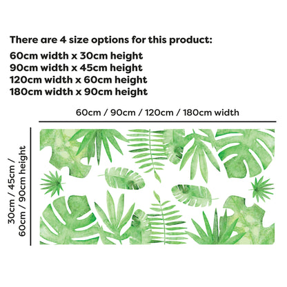 Watercolour Jungle Wall Sticker - Jungle Leaves Decal Wall Art