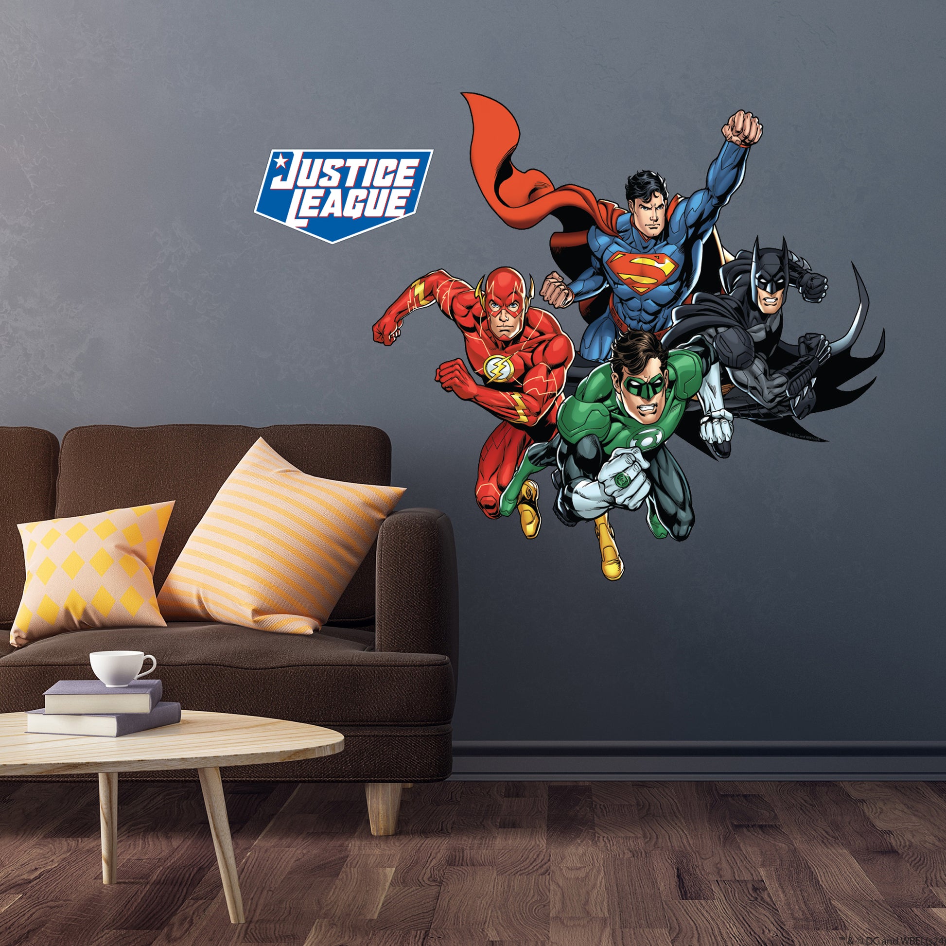 Stickers géants repositionnables Justice League DC Comics 25,4CM X 45,7CM - Multicolore - Enfant Stickers géants repositionnables Justice League DC Comics 25,4CM X 45,7CM - Multicolore - Enfant