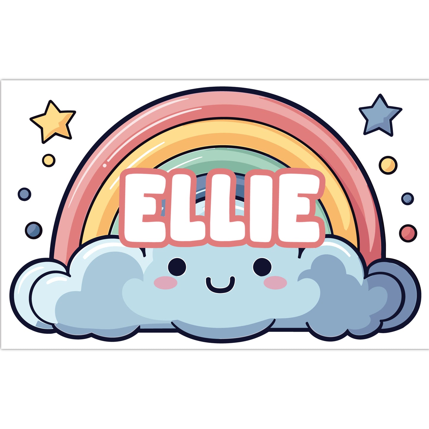 Cloud Wall Sticker - Cute Cloud Rainbow Kids Personalised Wall Sticker