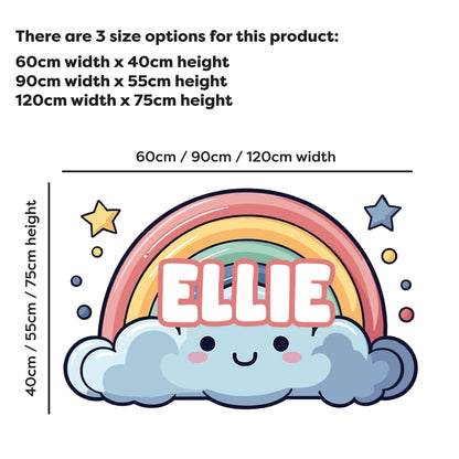 Cloud Wall Sticker - Cute Cloud Rainbow Kids Personalised Wall Sticker