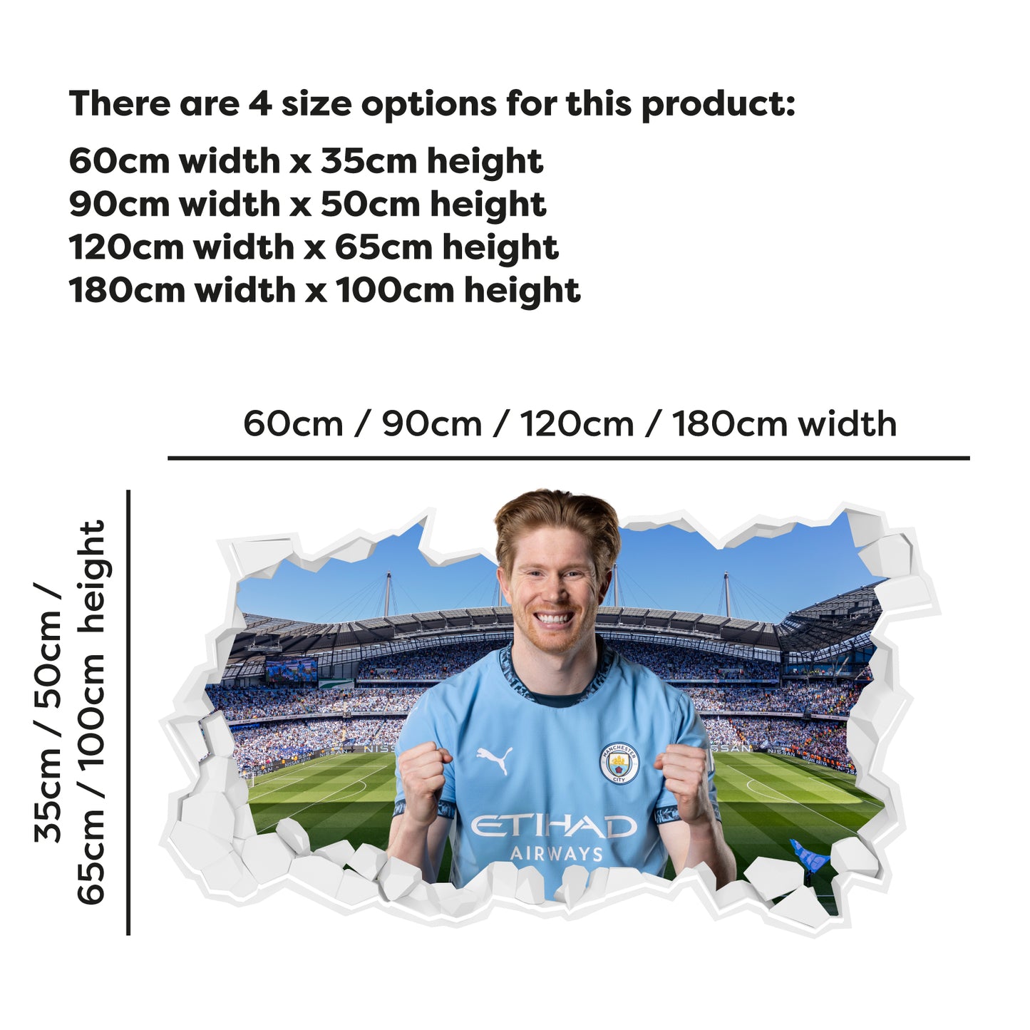 Manchester City Football Club - Kevin De Bruyne 24/25 Broken Wall Sticker