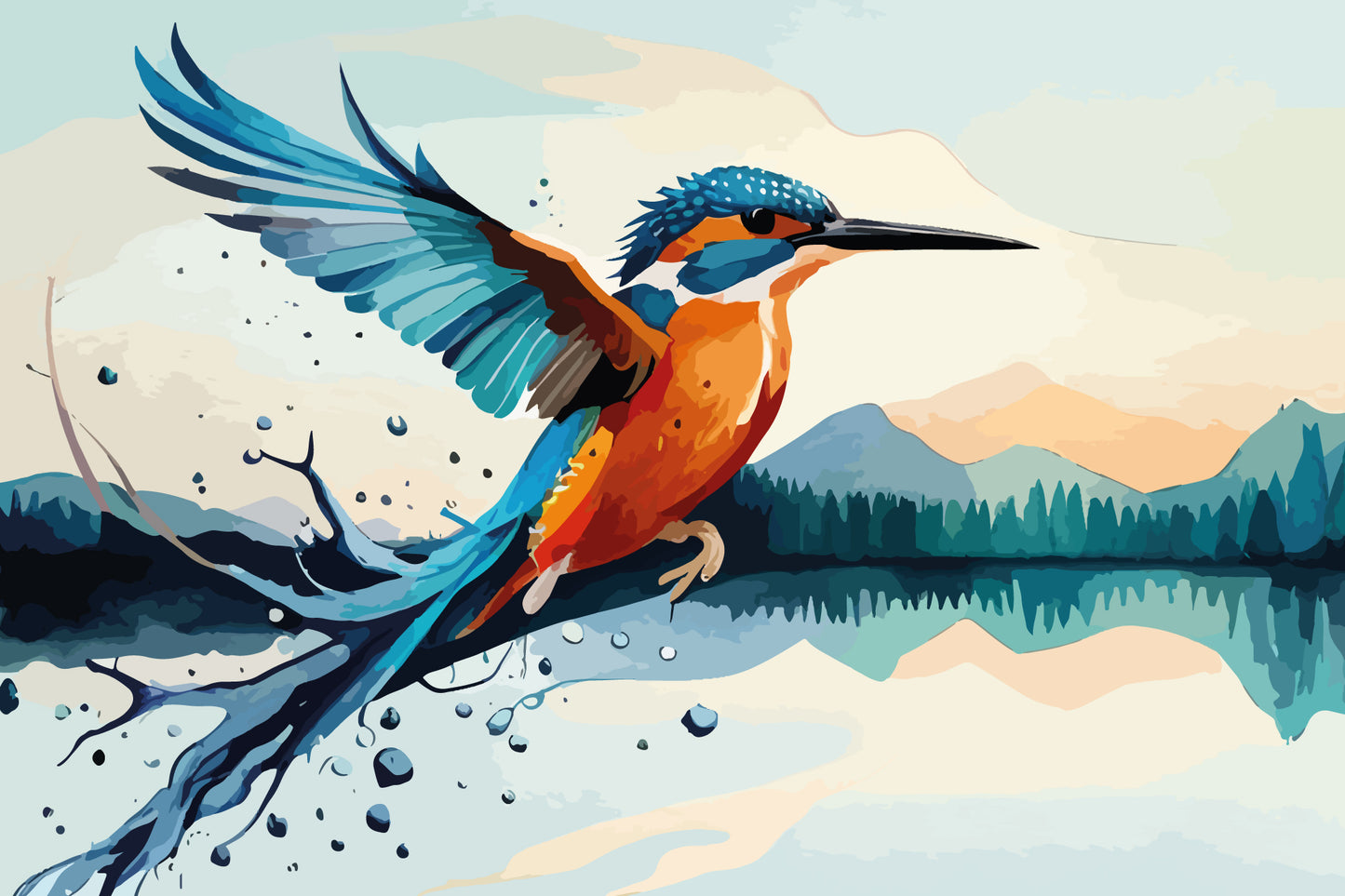 Kingfisher Full Wall Mural