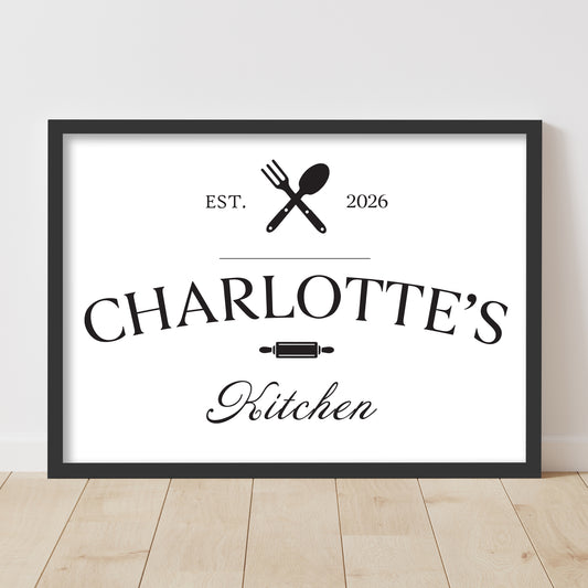 Kitchen Print - Minimal Personalised Poster Wall Art