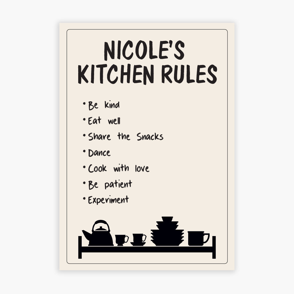 Kitchen Print - Kitchen Rules Poster Wall Art