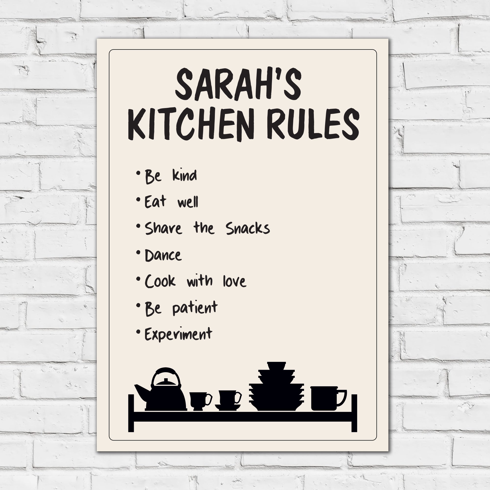 Kitchen Print - Kitchen Rules Poster Wall Art – www.themed.co.uk