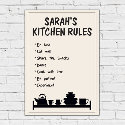 Kitchen Print - Kitchen Rules Poster Wall Art