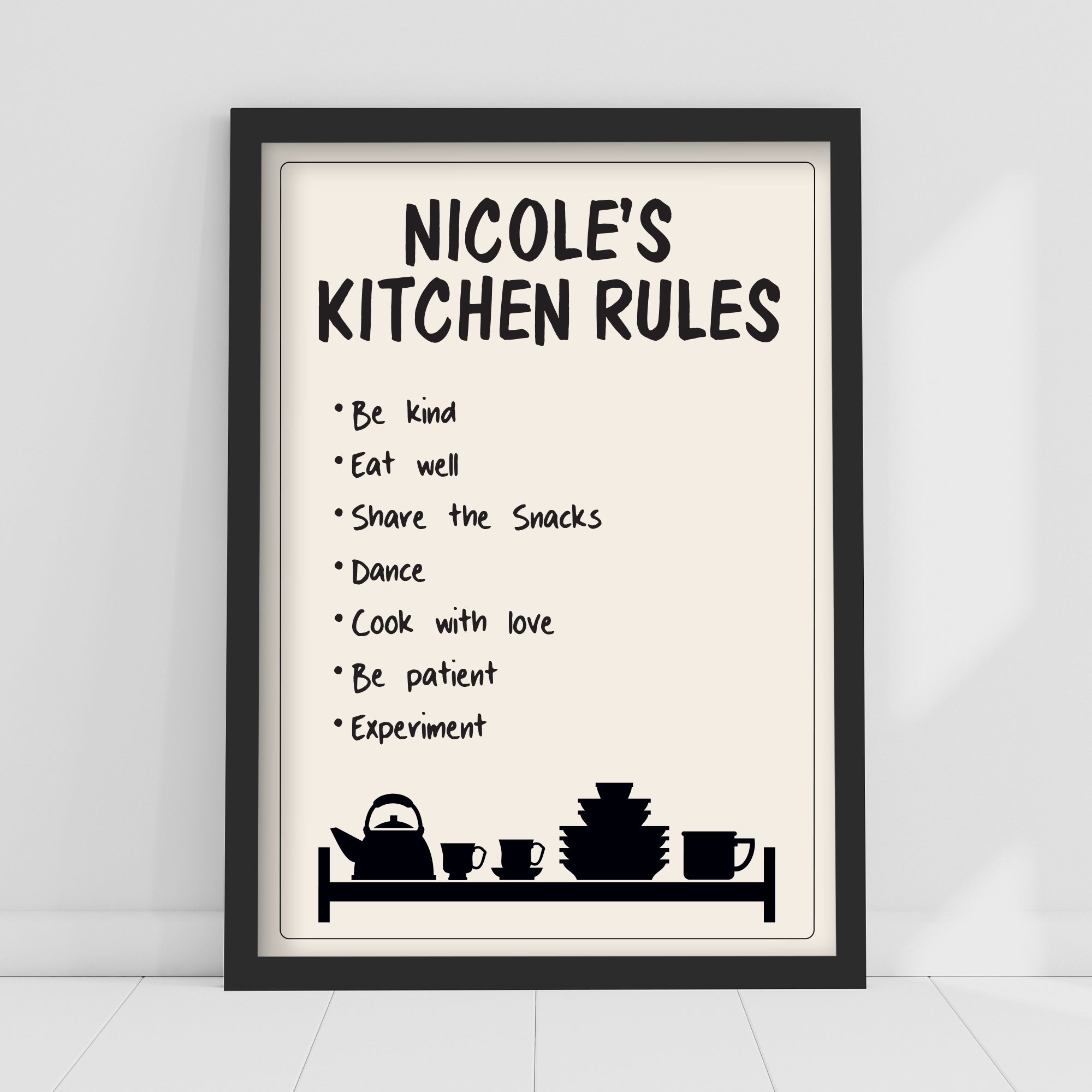 Kitchen Rules Visual Kitchen Print - Kitchen Rules Poster Wall Art – www.themed.co.uk