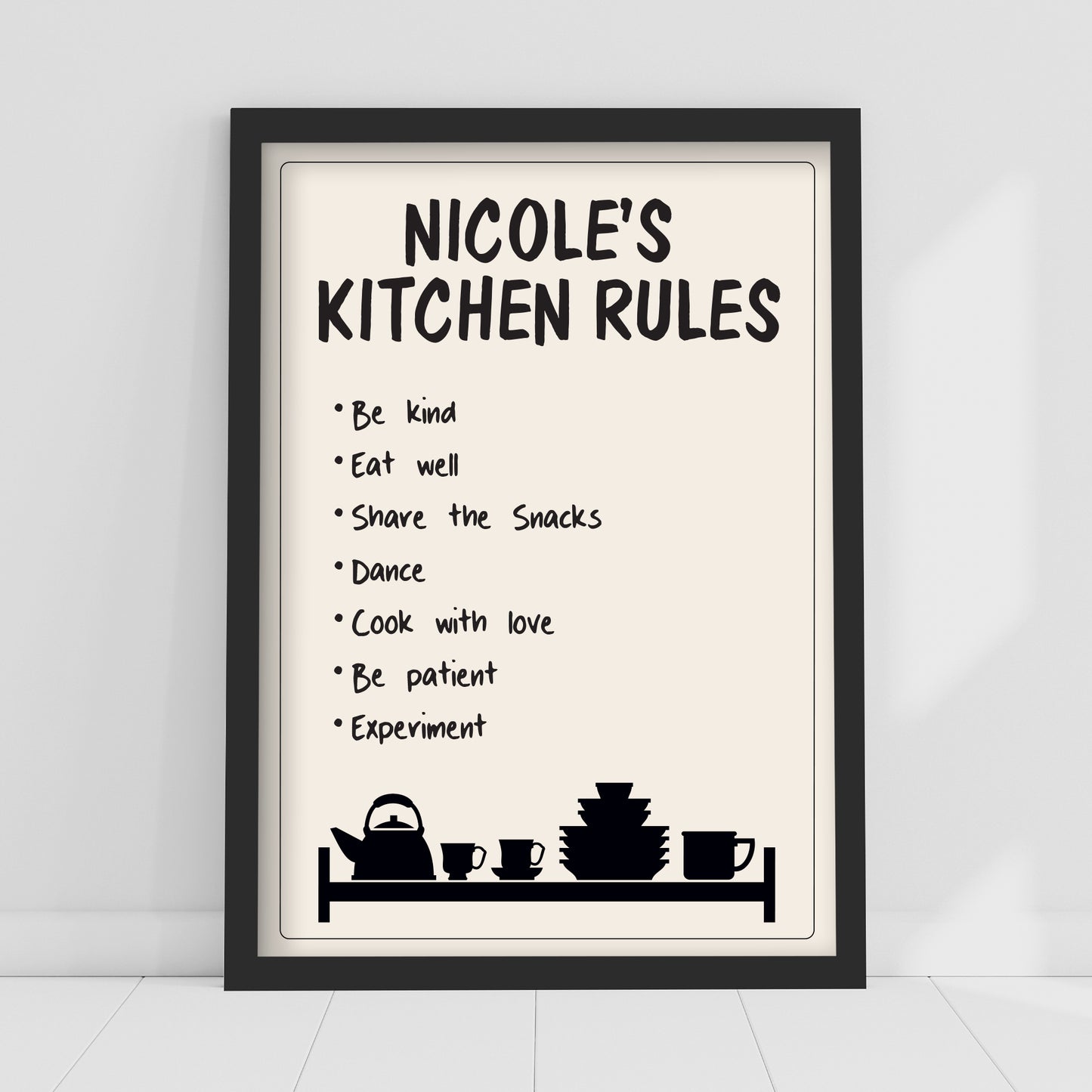 Kitchen Print - Kitchen Rules Poster Wall Art