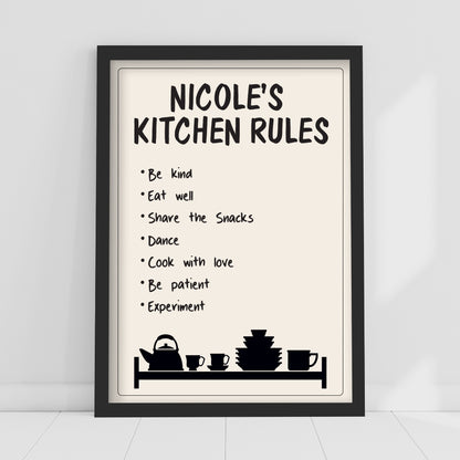 Kitchen Print - Kitchen Rules Poster Wall Art