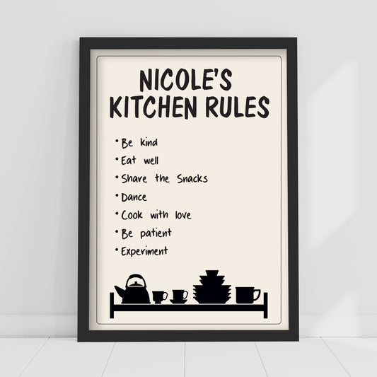 Kitchen Print - Kitchen Rules Poster Wall Art