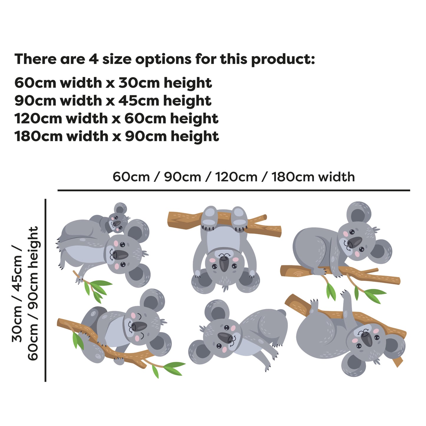 Animal Wall Sticker - Koala Decal Set Wall Art