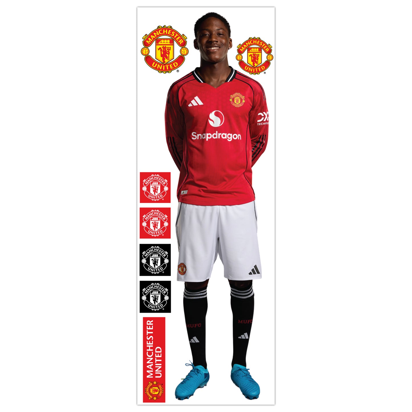 Manchester United FC Wall Sticker - Kobbie Mainoo 25/26 Player + MUFC Decals