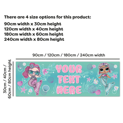 L.O.L Surprise! Birthday - Mermaids Personalised Name Banner Wall Sticker
