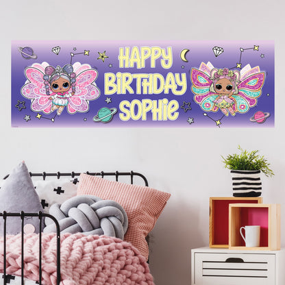 L.O.L Surprise! Birthday - Fairies Personalised Name Banner Wall Sticker
