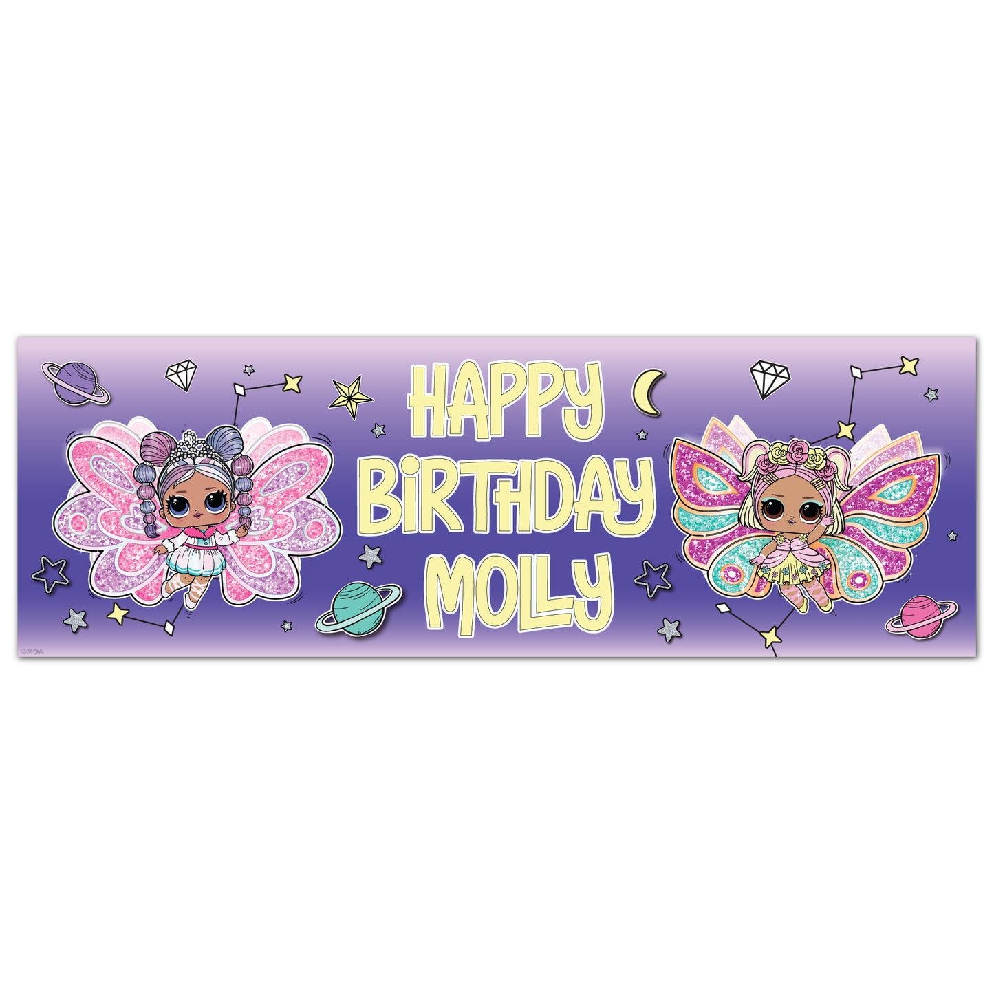 L.O.L Surprise! Birthday - Fairies Personalised Name Banner Wall Sticker