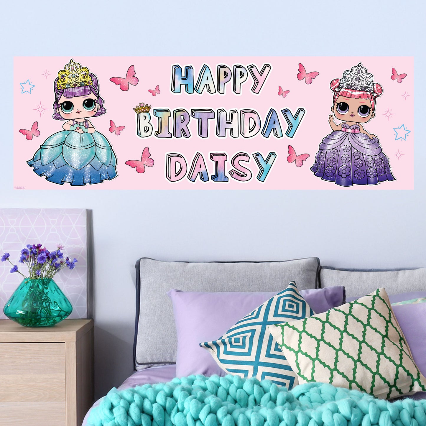 L.O.L Surprise! Birthday - Reign Personalised Name Banner Wall Sticker