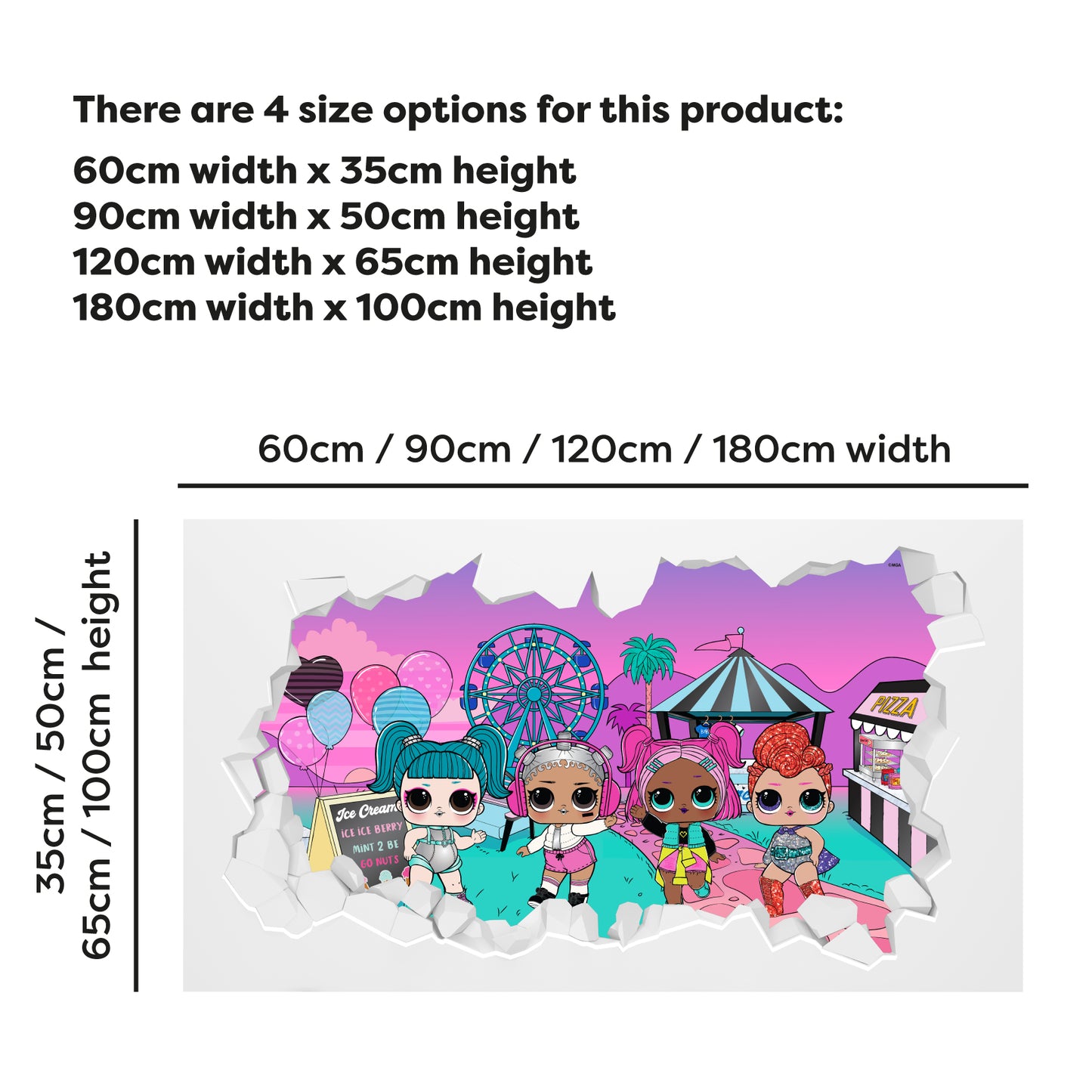 L.O.L Surprise! Fairground Broken Wall Sticker