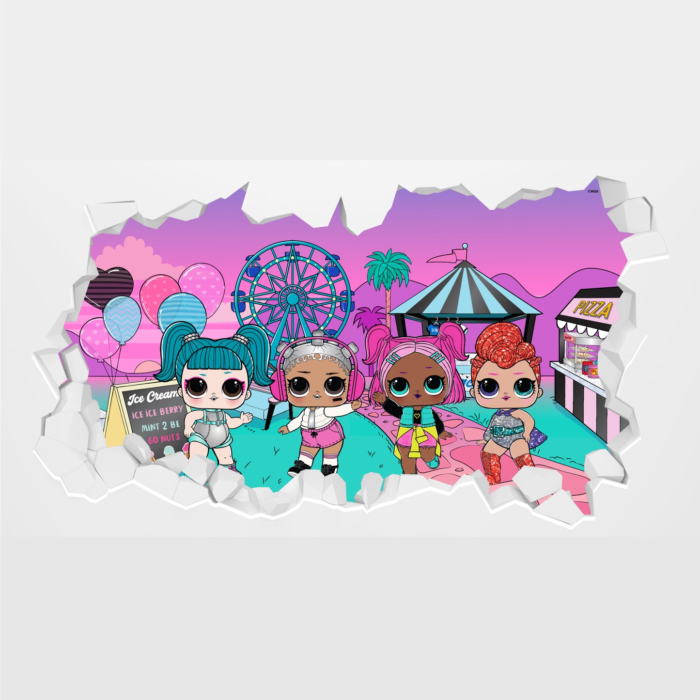 L.O.L Surprise! Fairground Broken Wall Sticker