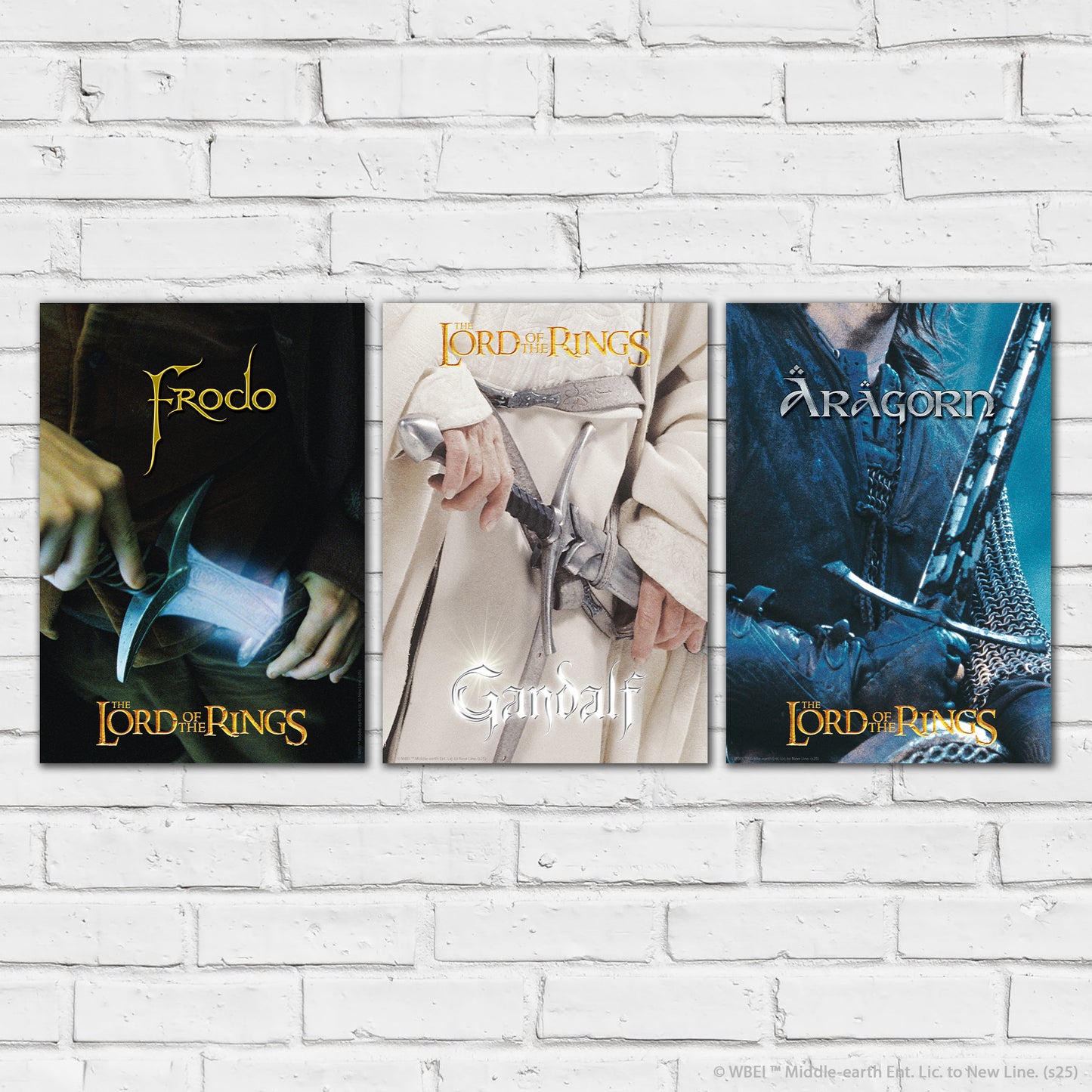 The Lord of the Rings Print –  Gandalf Frodo And Aragorn Prints - Set Of 3 Posters