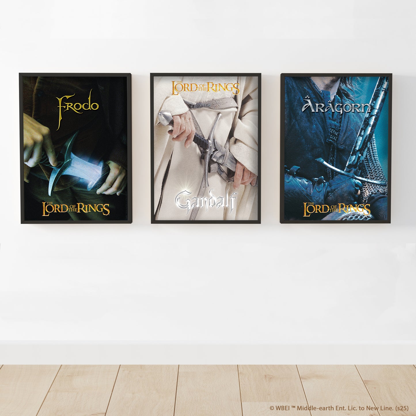 The Lord of the Rings Print –  Gandalf Frodo And Aragorn Prints - Set Of 3 Posters