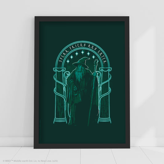 The Lord of the Rings Print –  Gandalf Spear Friend And Enter Poster Wall Art