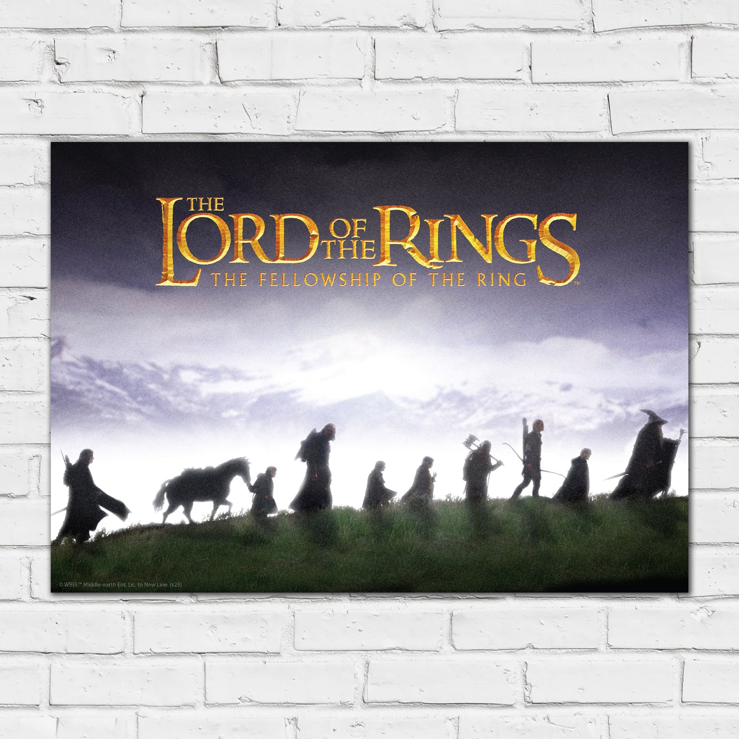 The Lord of the Rings Print –  The Fellowship Group Walking with Logo Poster Wall Art