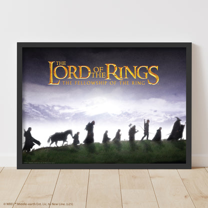 The Lord of the Rings Print –  The Fellowship Group Walking with Logo Poster Wall Art
