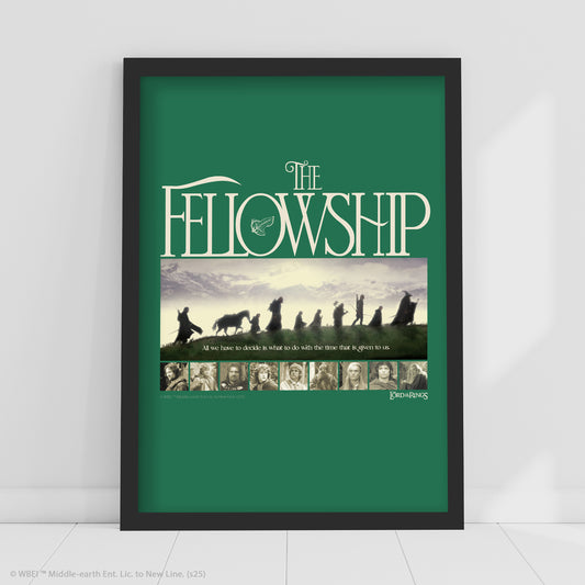 The Lord of the Rings Print –  The Fellowship Green Poster Wall Art