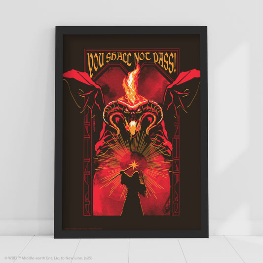 The Lord of the Rings Print –  Balrog Red Poster Wall Art