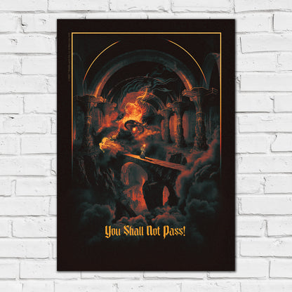 The Lord of the Rings Print –  You Shall Not Pass Scene Poster Wall Art