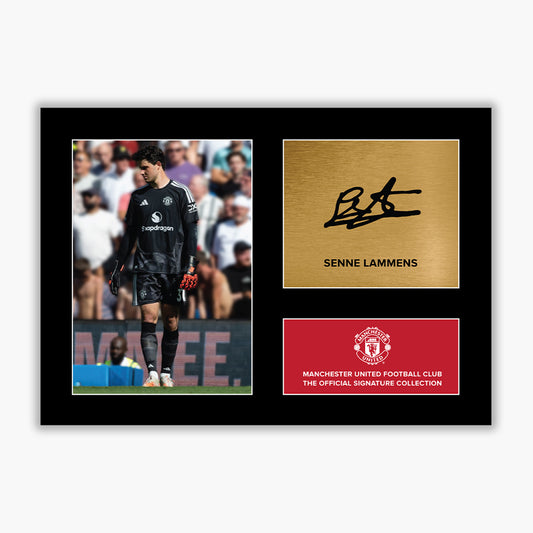Manchester United Signature Collection Mounted Print – Senne Lammens Replica Signed Photo