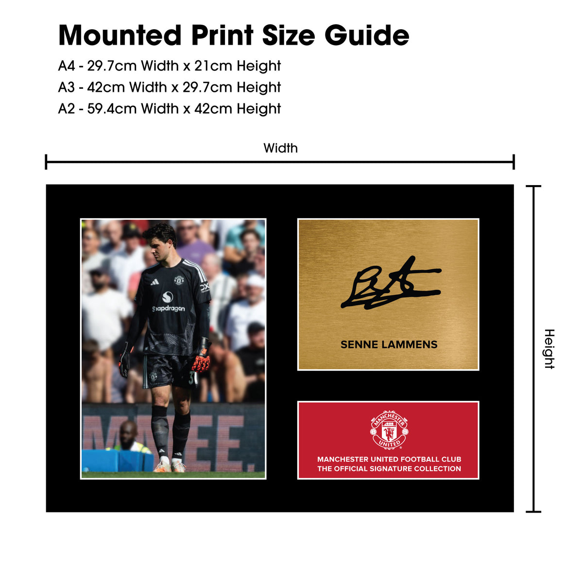 Manchester United Signature Collection Mounted Print – Senne Lammens Replica Signed Photo