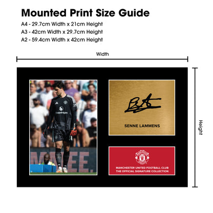 Manchester United Signature Collection Mounted Print – Senne Lammens Replica Signed Photo