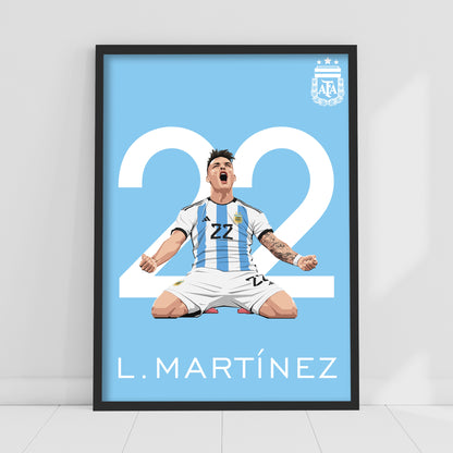 Argentina Print - Lautaro Martinez Illustration Poster