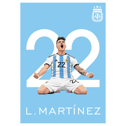 Argentina Print - Lautaro Martinez Illustration Poster
