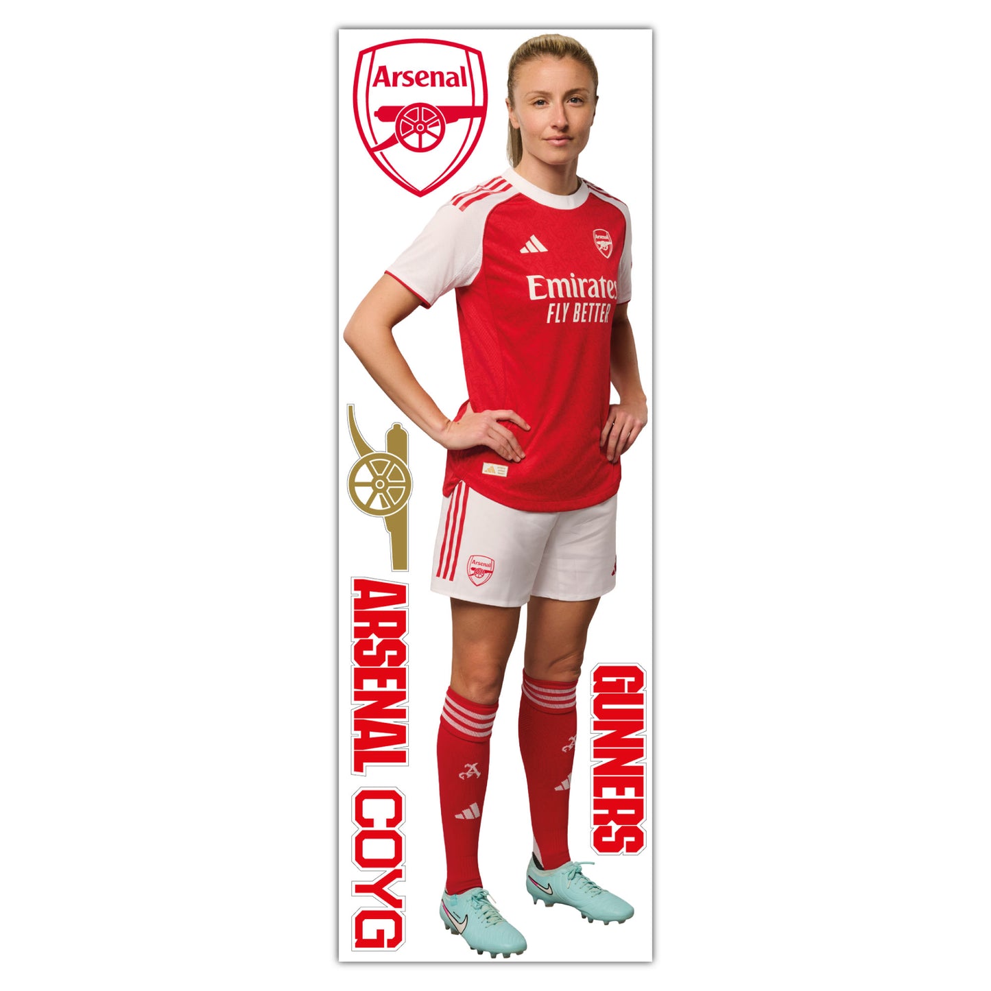Arsenal FC - Leah Williamson 25/26 Player Wall Sticker + Gunners Decal Set