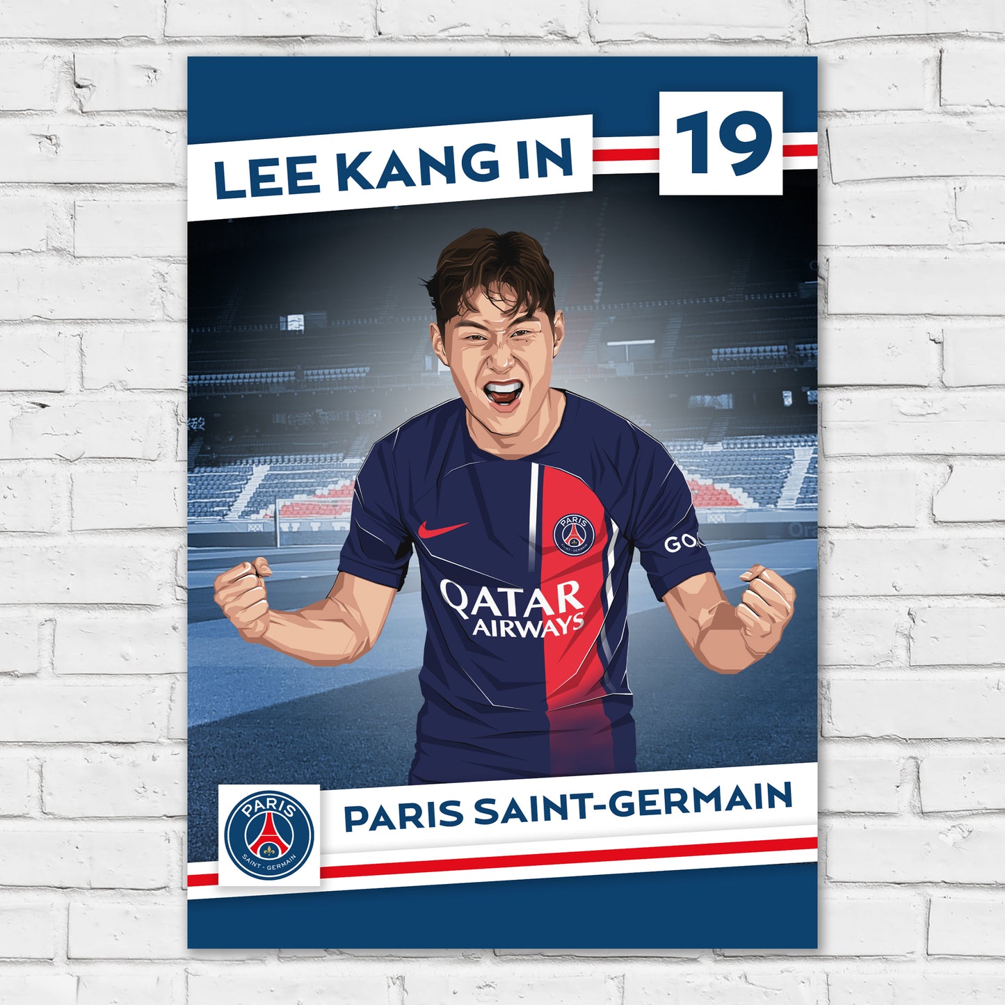 Paris Saint-Germain F.C. Print - Lee Kang-in Illustration PSG Player