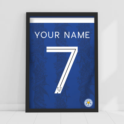 Leicester City Print - 26/27 Personalised Shirt Pattern Poster