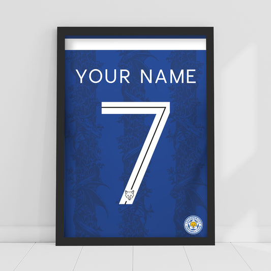Leicester City Print - 26/27 Personalised Shirt Pattern Poster