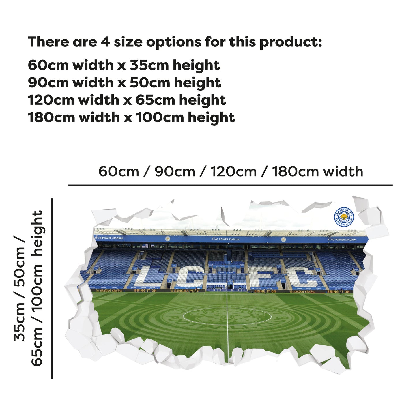 Leicester City - East Stand Stadium Broken Wall Sticker