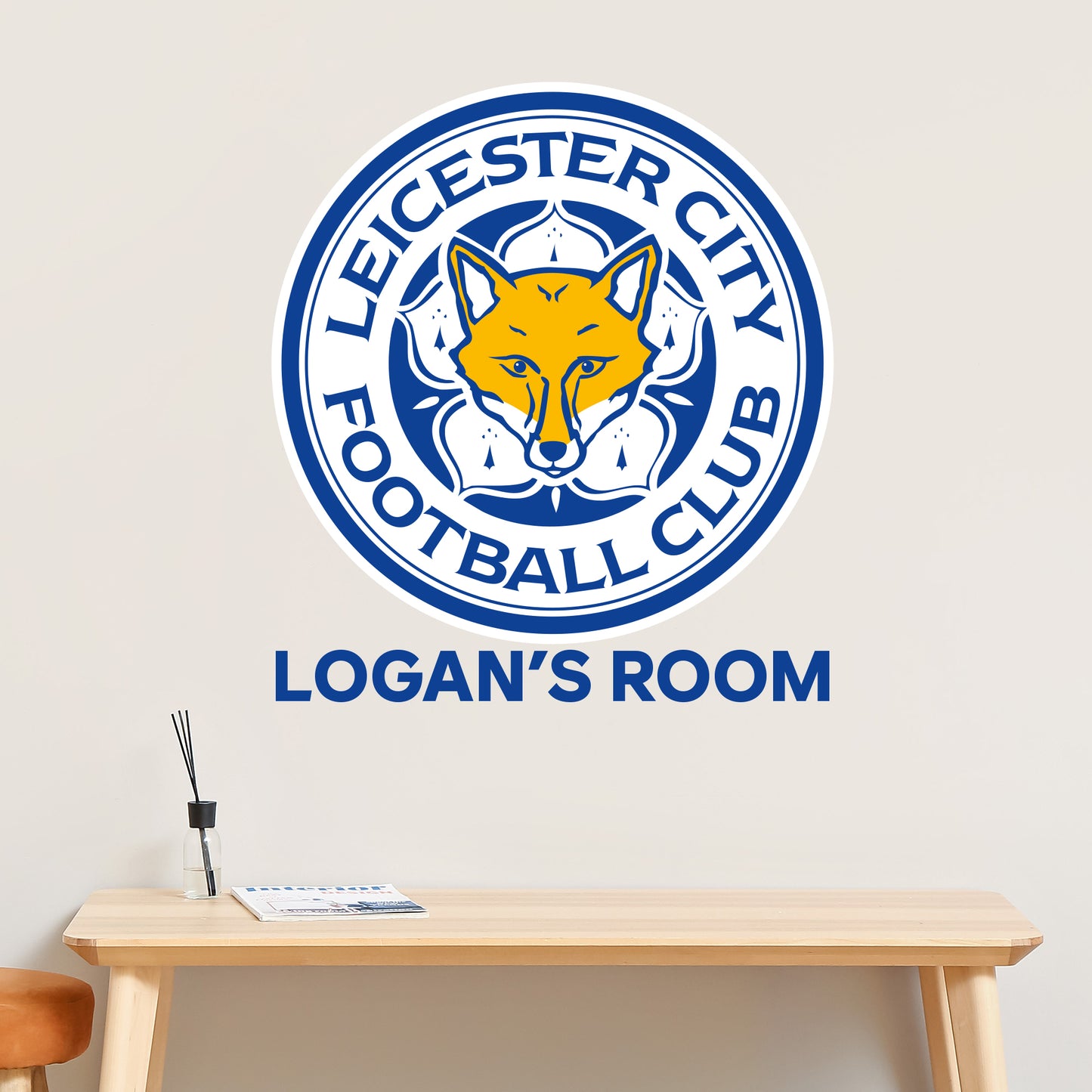 Leicester City - Personalised Crest Wall Sticker