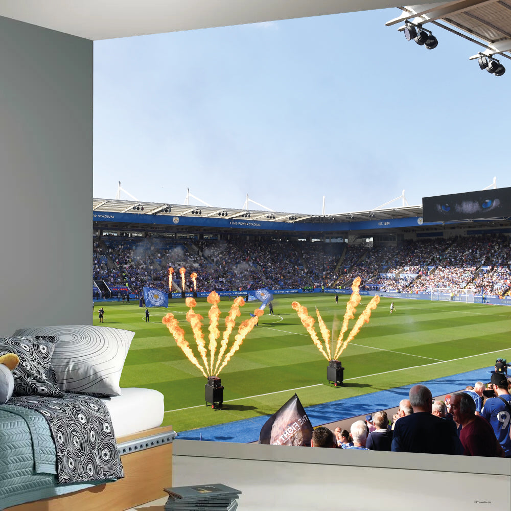 Leicester City - Stadium Game Day Flames Full Wall Mural