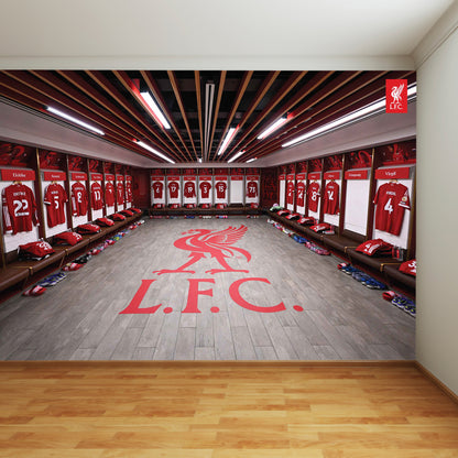 Liverpool FC Anfield Stadium Full Wall Mural - Dressing Room Image