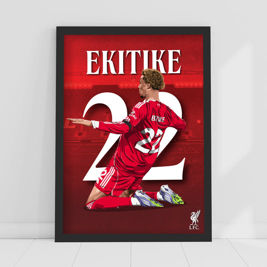 Liverpool FC Print - Ekitike 25/26 Illustration Poster