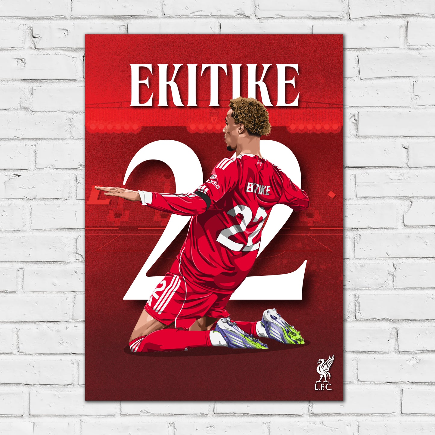 Liverpool FC Print - Ekitike 25/26 Illustration Poster